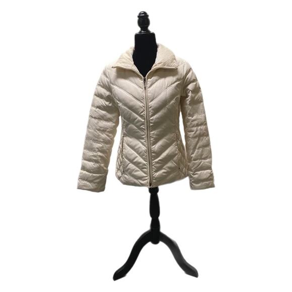 C10 Nine West Women's Ivory Puffer Jacket Coat, Small, Pre-owned - Picture 3 of 7